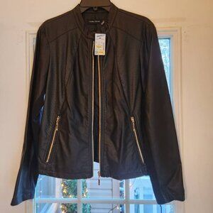 Ivanka Trump Faux Leather Biker Jacket